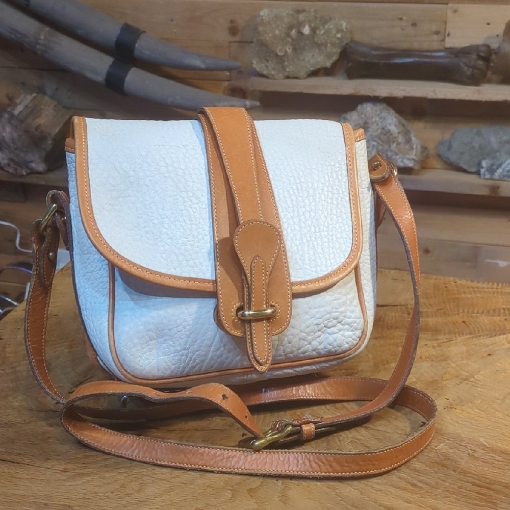 Dooney & Bourke White and Tan Crossbody Bag